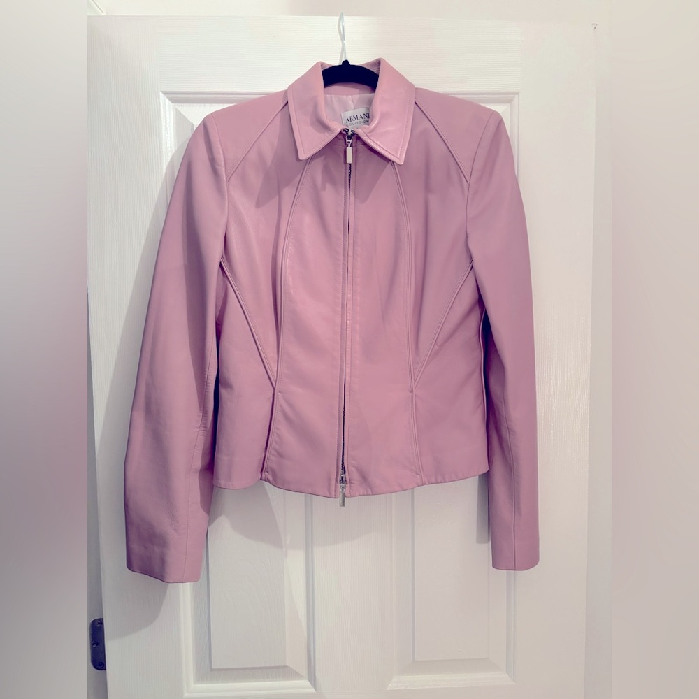 Armani Collezioni lambskin leather jacket - 8 (44/medium)
